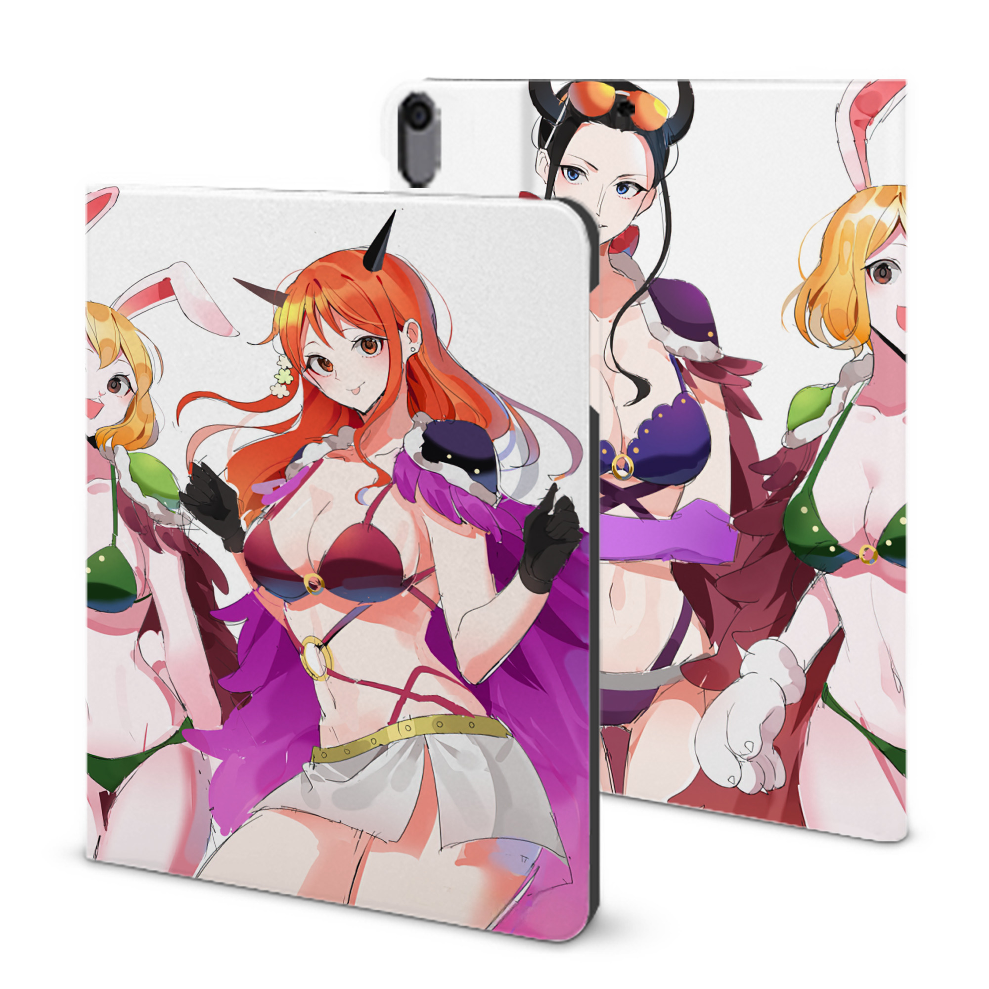 ワンピース ONE PIECE IPad ケース ブック型 PUレザー TPU 耐衝撃 軽量 薄型 ペン収納なし 全面保護 IPad 各モデル対応